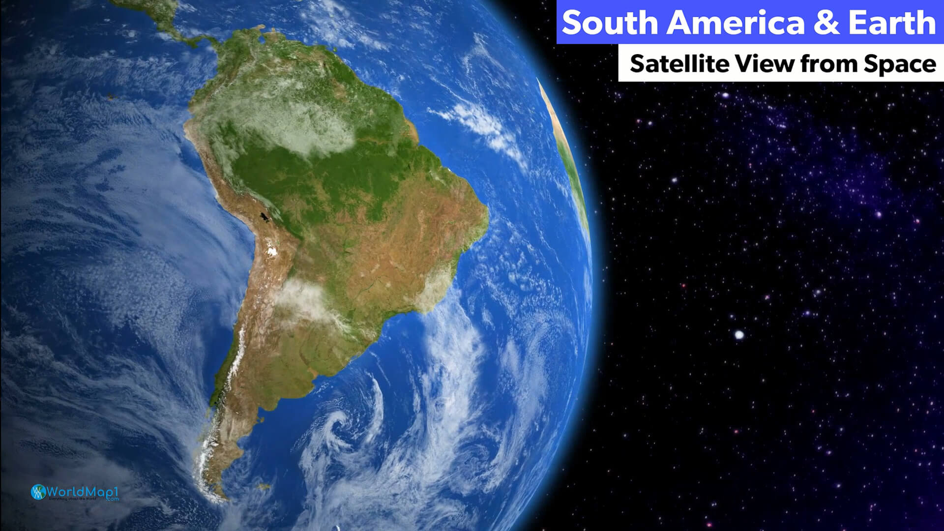 South America and Earth Satellite View from Space